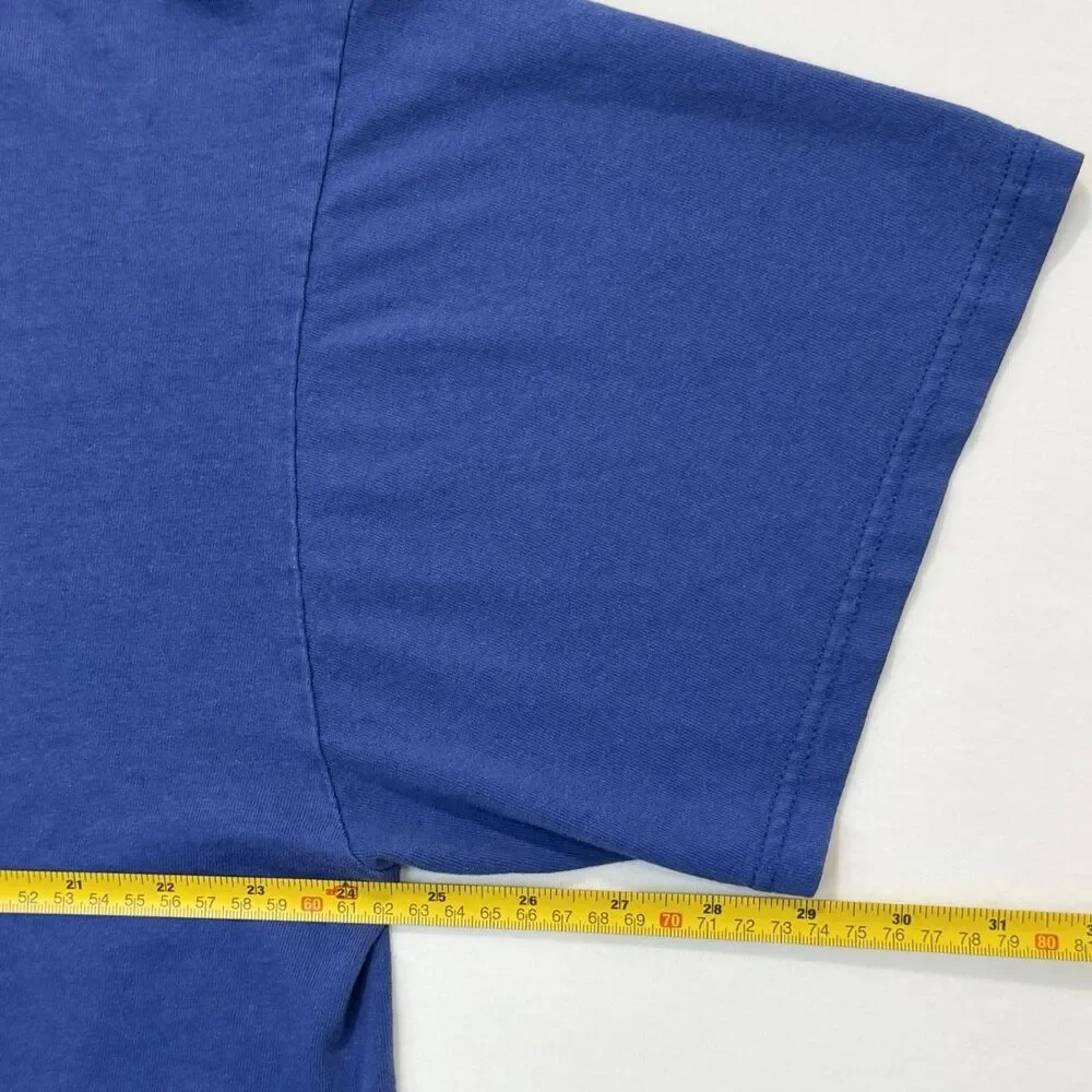 Vintage 90s Nike Graphic Tee Blue Spellout XL Gray Tag Made in Honduras T Shirt